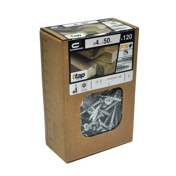 CHIPBOARD SCREW STL SEAL+WAX 4X50 T20
