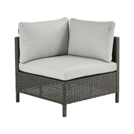 Naterial Fix Noa Wicker & Steel Corner Chair Dark Grey 