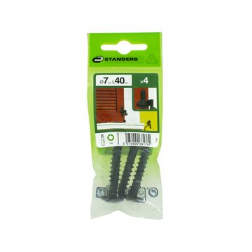 V36 HINGE SCREW ROUND HEAD TORX DRIVE STEEL BLACK PHOSPHATED 7X40 - 4 PIECES