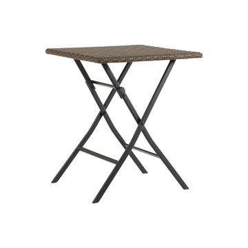 Zena Origami Wicker & Steel Patio Coffee Table Dark Brown L60cmxW60cmxH71.5cm 