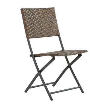 Patio Chair Bistro Chair Wicker-Steel Dark Brown