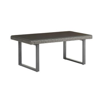 Naterial Noa Fix Wicker & Steel Patio Coffee Table Dark Grey W50cmxD95cmxH40cm (Excludes Chairs)