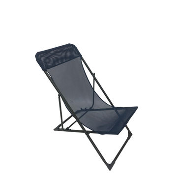 Biganos Steel & Textile Pool Lounger Dark Blue W55cmxD86cmxH90cm