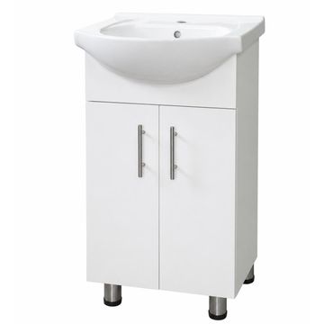Freestanding bathroom cabinet including basin white w46cmxd26cmxh82cm