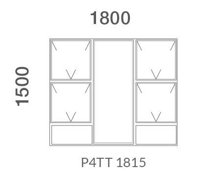 Window Aluminium Top Hung P4TT1815 4 Vents Charcoal-w1790xh1490mm