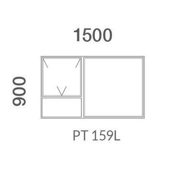 Window Aluminium Top Hung PT159 1 Vent Charcoal-w1490xh890mm