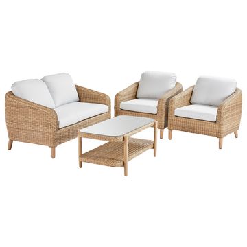 Naterial Odeon Wicker & Aluminium 4 Piece Patio Set Natural