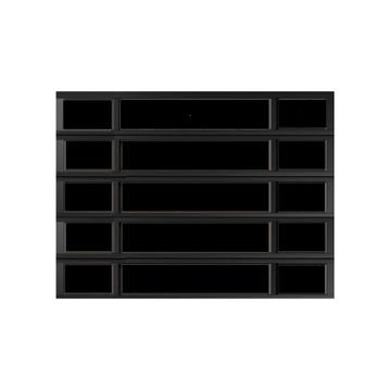 Garage Door Sectional Tuscan 15 Panel with Aluminium Black Frame and Black Panels -Single Size
