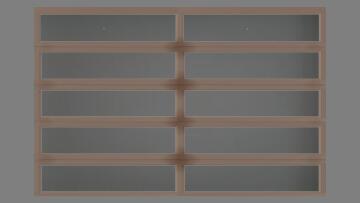 Garage Door Sectional 10 Panel with Aluminium Bronze Frame and Tinted Glass Panels -Single Size