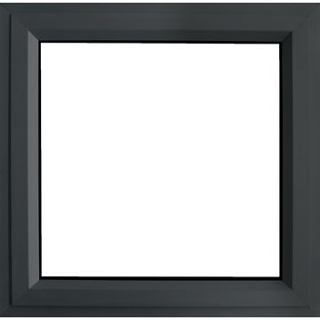 Window Aluminium Top Hung PT66 1 Vent Charcoal Obscure Toughened Glazing-w590xh590mm