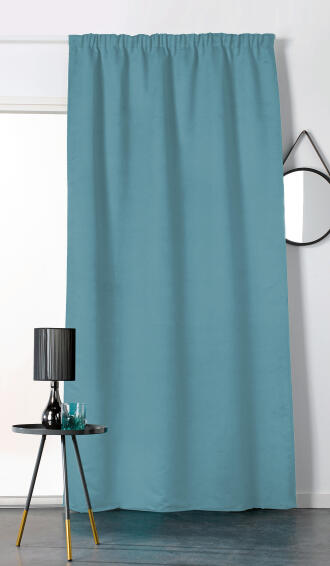 Curtain suedine tape light blue 145cm x 218cm