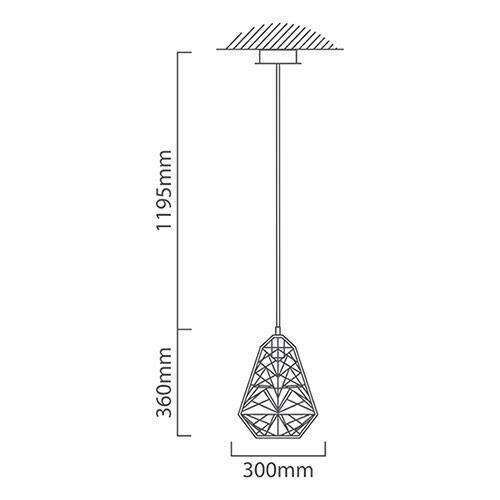pendant light diamante  black