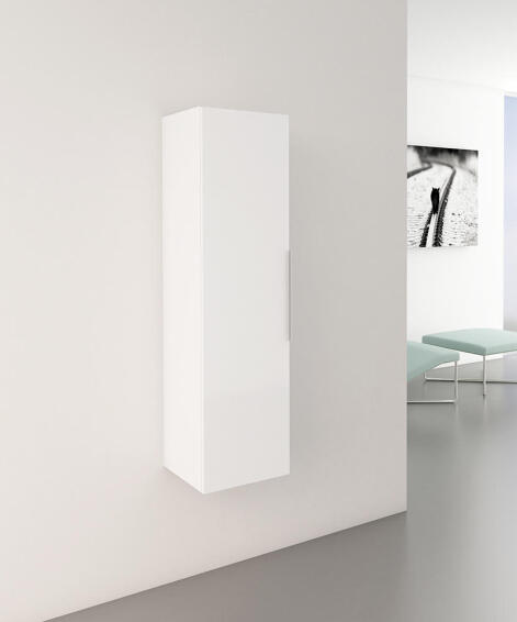 Wall hung cabinet door column SENSEA Essential glossy white 30x116x30cm