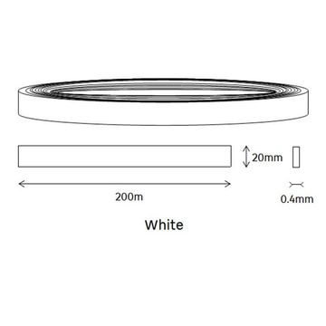 Edging PVC Roll White-0.4mm thick-w20mmxl200m