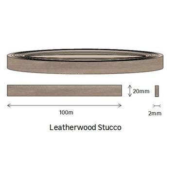 Edging PVC Roll Leatherwood Stucco 2x20xmm-100m