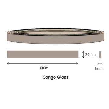 Edging PVC Roll Supagloss Congo-1mm thick-w20mmxl100m