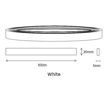 Edging PVC Roll White-1mm thick-w20mmxl100m