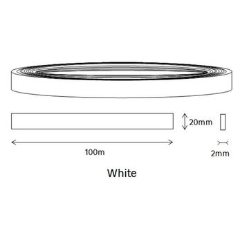 Edging PVC Roll White-2mm thick-w20mmx l100m