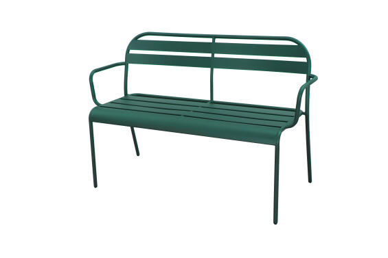 BENCH CAFE STEEL 118CM KAKI GREEN