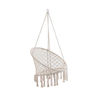 Poly-Cotton Rope Outdoor Hammock Natural H131cmxW81cmxD80cm