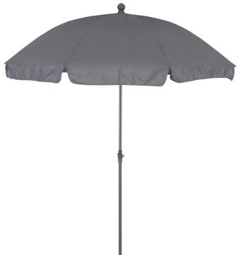 Naterial Umbrella Round Polyester & Steel Grey Dia 200cm