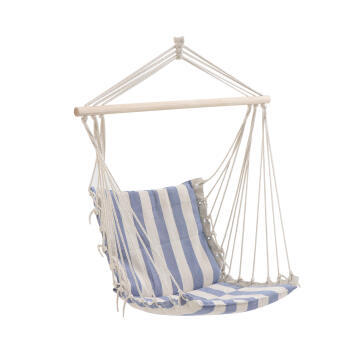 Hanging chair blue & white stripe 90cm x 55cm