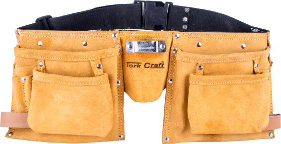 Large Leather Tool Belt 11 Pockets TORKCRAFT