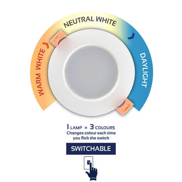 downlight switchable led round  95 white
