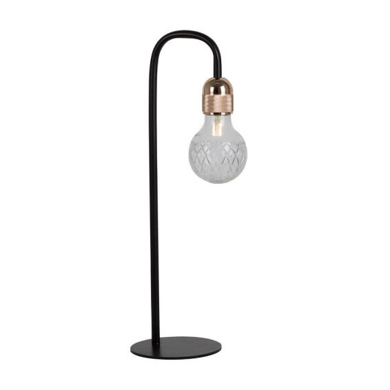 EUROLUX SEVILLE TABLE LAMP BLACK CLEAR GLASS