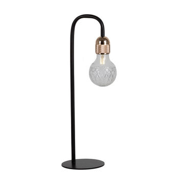 EUROLUX SEVILLE TABLE LAMP BLACK CLEAR GLASS