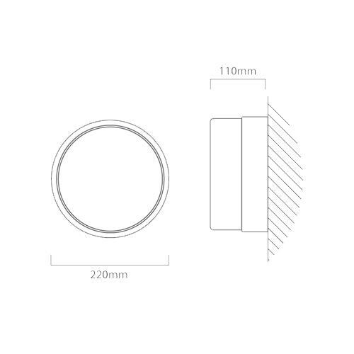 EUROLUX ROUND GLASS B/HEAD 220MM BLK 1X100W