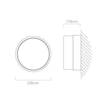 EUROLUX ROUND GLASS B/HEAD 220MM BLK 1X100W