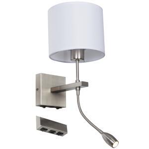 WALL LIGHT LED USB 2 SWITCH WHITE