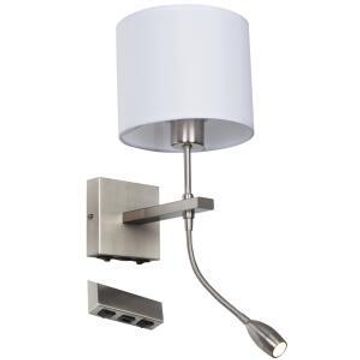 WALL LIGHT LED USB 2 SWITCH WHITE
