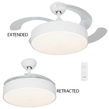 ceiling fan with led light retractable white