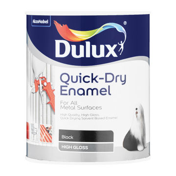 Dulux Metal paint Quick Dry Enamel Black 1L