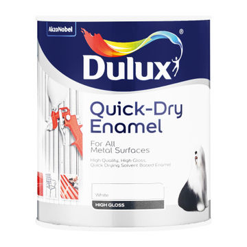 Dulux Metal paint Quick Dry Enamel White 1L