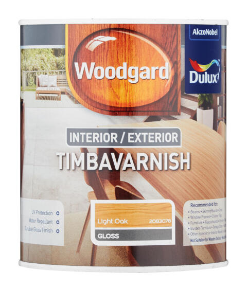 Dulux Woodgard Interior/Exterior Timba Varnish Light Oak 1L