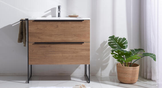 Gio cherry wood cabinet loft-900 (basin included)