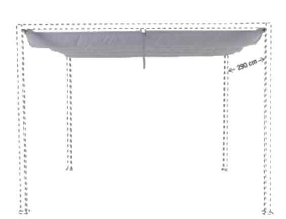 NATERIAL STEEL PERGOLA  COVER 300X300 180G GREY