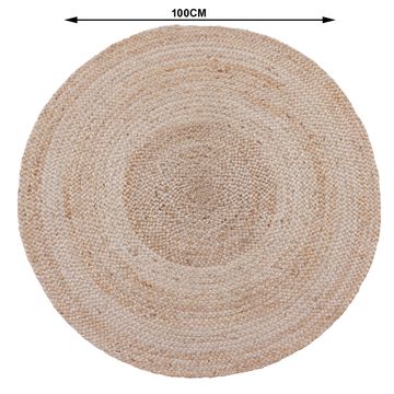 Rug indoor jute natural round 100 cm nils inspire