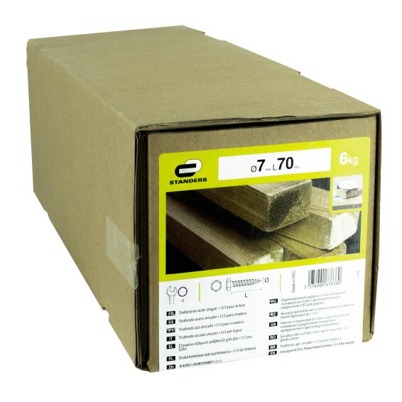 V26 HEX WOODSCREW STEEL WZP+CR3 7X70 6KG
