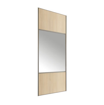 Wardrobe sliding door 1/2 mirror cream acaccia h250xw92cm