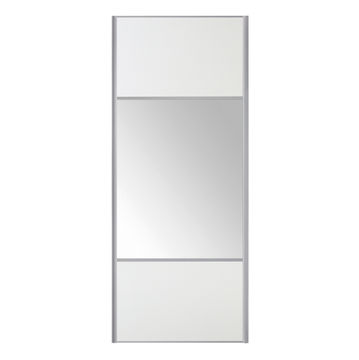 Wardrobe sliding door 1/2 mirror white h250xw92cm