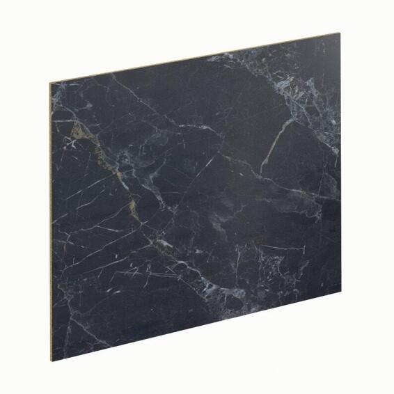 Kitchen Backsplash Laminate W300Cm X H64Cm X D0,8Cm Black Marble Matte/Concrete