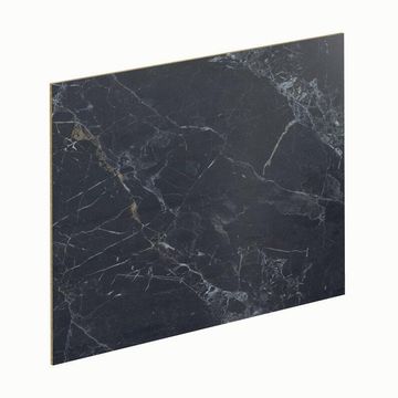 Kitchen Backsplash Laminate W300Cm X H64Cm X D0,8Cm Black Marble Matte/Concrete