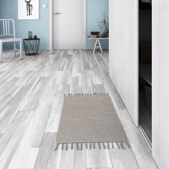 Cotton manoa fringes rug moon 50x80cm