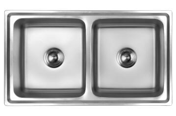 Cam Africa Kitchen Sink Double Bowel Stainless Steel Anti Scratch L87cm x W50cm