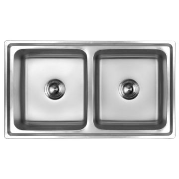 Cam Africa Kitchen Sink Double Bowl Stainless Steel Anti Scratch L87cm x W50cm