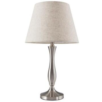 TABLE LAMP SATIN WITH HESSIAN SHADE